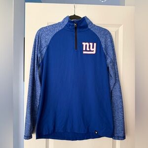 Woman’s fantastics shirt long sleeve 1/2 zip size small New York Giants NFL